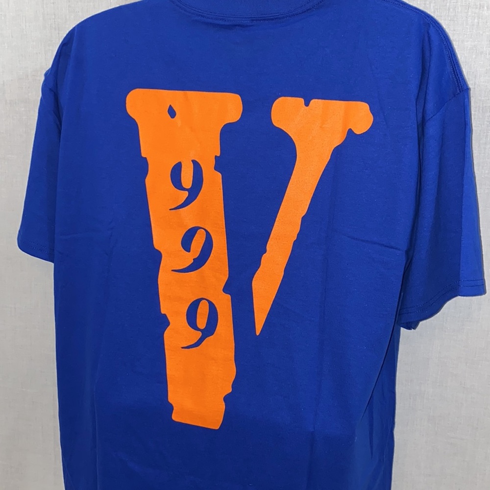 VLone Legends Never Die 999 T-Shirt Size XL Blue Orange NEW